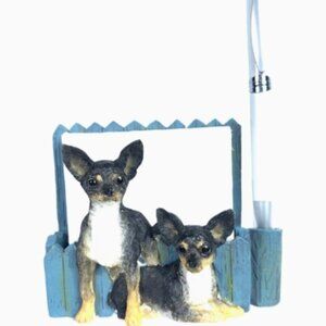 Chihuahua blk/tan E&S IMPORTS MAGNETIC NOTE HOLDER - NIB